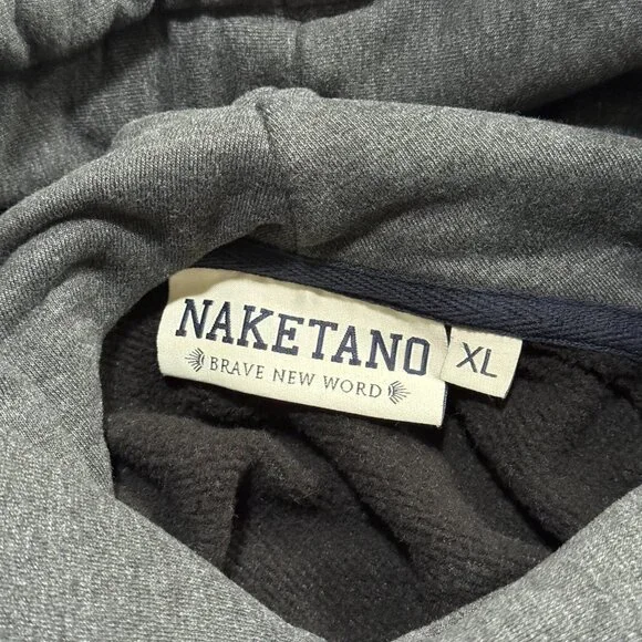Naketano Sweater Women's XL Hooded Brave New World Thick High Cowl Neck Gray - Picture 3 of 5